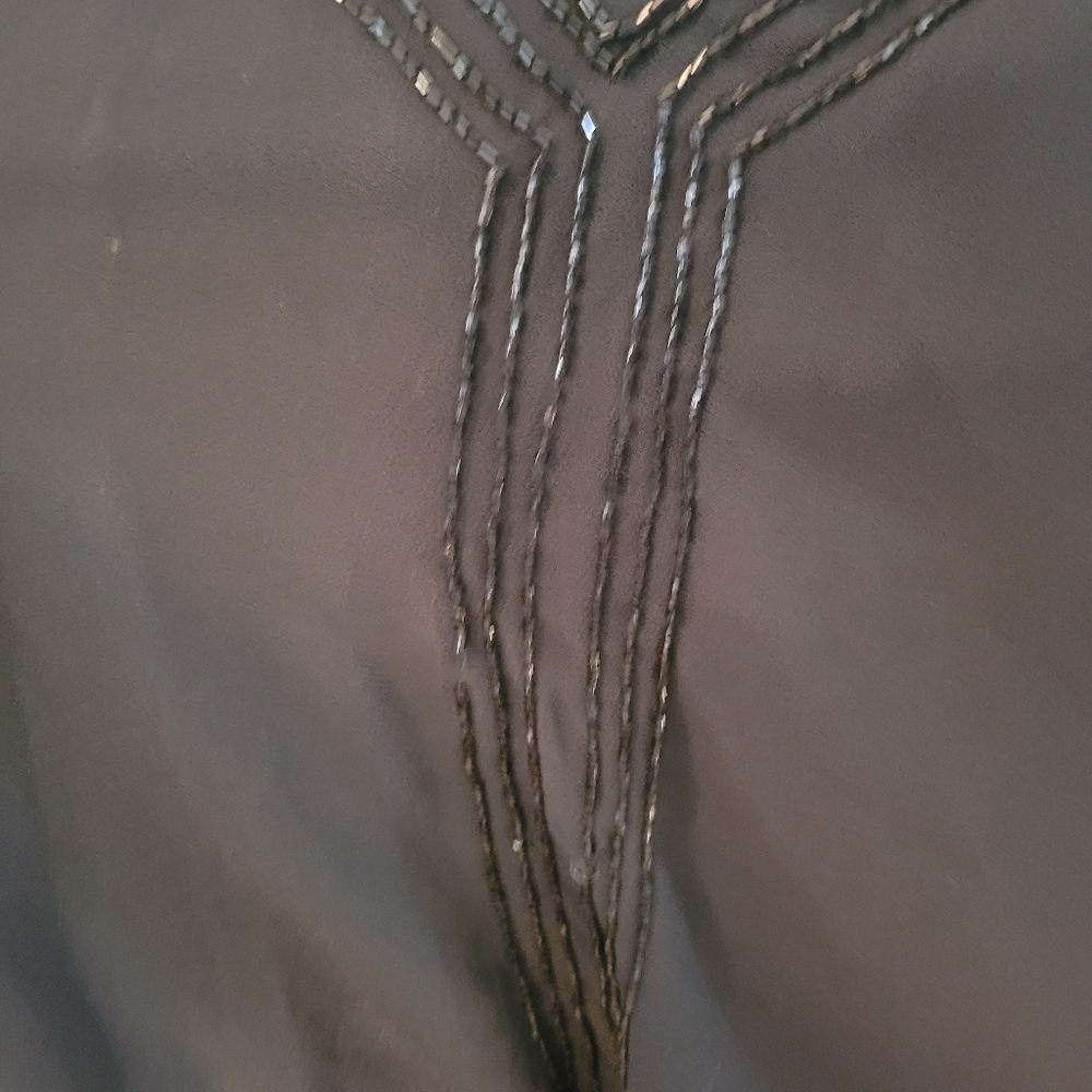 Dressbarn Woman Collection intricately beaded drop waist dress , 16. S42 - Picture 4 of 8